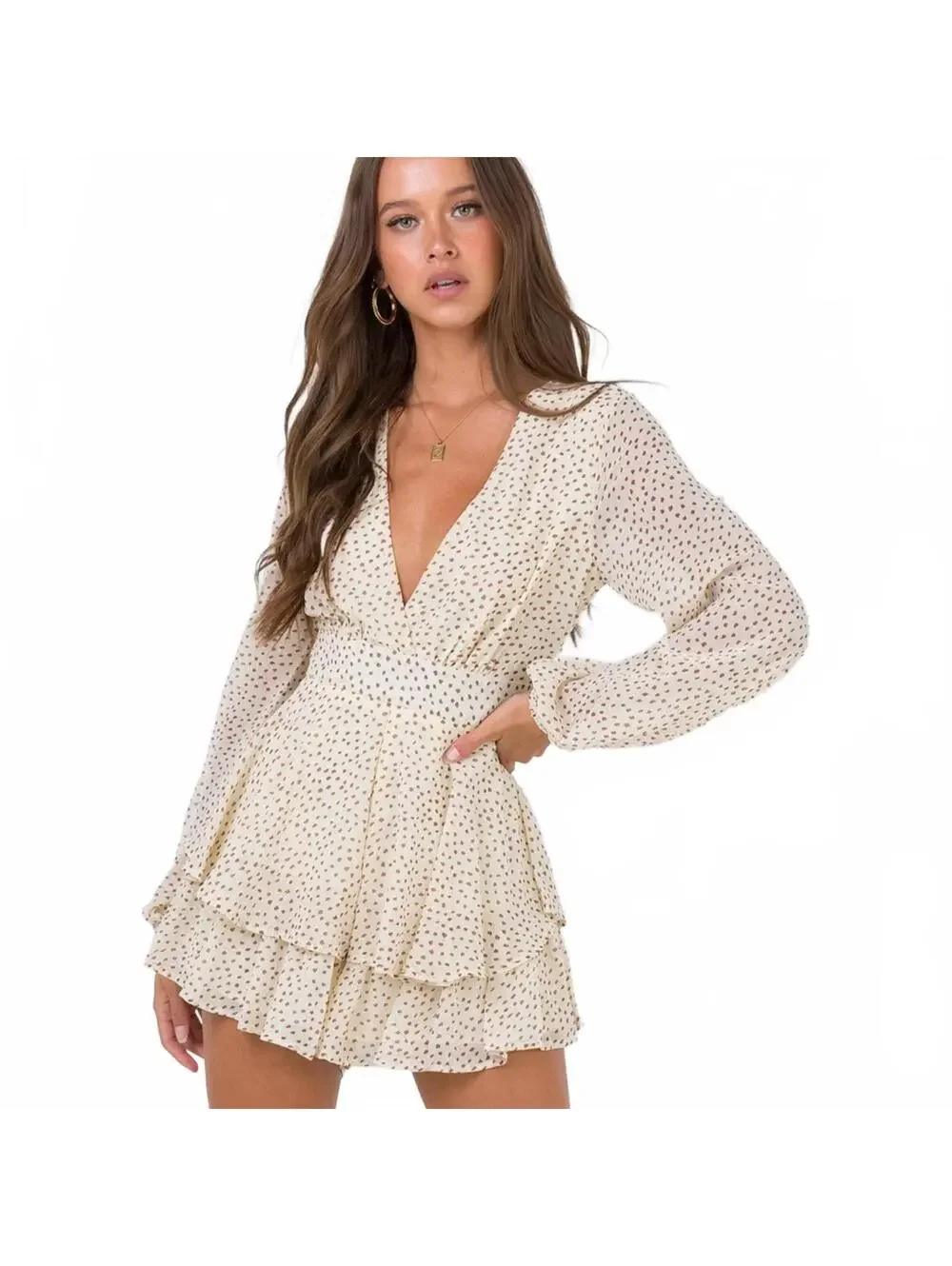 NWT Princess Polly String of Love Printed Ruffle Romper Size 8 - Picture 1 of 7